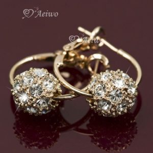 フープピアス スワロフスキー アクセサリー ゴールド ディスコボール Aurora&Oasis オーロラ&オアシス