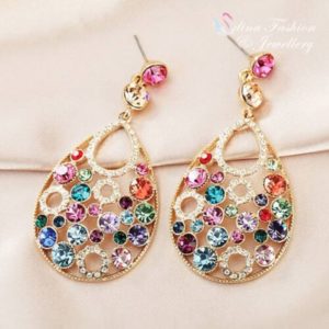 スタッドピアス キャッチ式ピアス スワロフスキー アクセサリー カラフル Aurora&Oasis オーロラ&オアシス