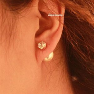 スタッドピアス キャッチ式ピアス スワロフスキー アクセサリー パール ゴールド Aurora&Oasis オーロラ&オアシス