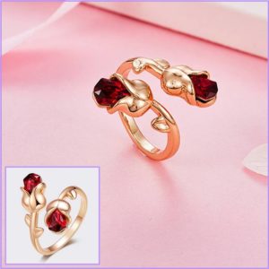 リング 指輪 スワロフスキー バラ 薔薇 ローズ フラワー Aurora&Oasis オーロラ&オアシス