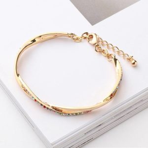 ブレスレット スワロフスキー クロスラウンド クリア・カラフル ゴールド・シルバー Aurora&Oasis オーロラ&オアシス