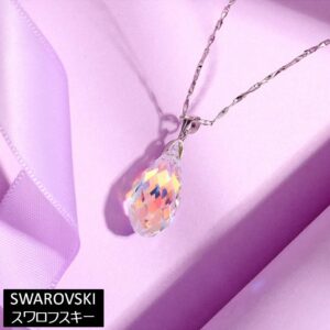 ネックレス スワロフスキー ティアドロップ ウォータードロップ しずく 滴 Aurora&Oasis オーロラ&オアシス