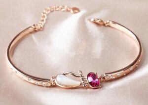 ブレスレット レディース スワロフスキー キャット ピンク Aurora&Oasis オーロラ＆オアシス