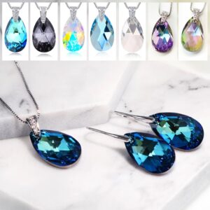 ネックレス スワロフスキー ティアドロップ ドロップ しずく 滴 Aurora&Oasis オーロラ＆オアシス