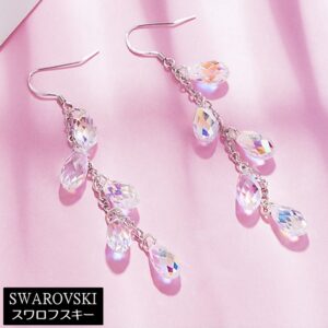 ピアス スワロフスキー ティアドロップ ウォータードロップ しずく 滴 Aurora&Oasis オーロラ&オアシス