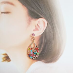 ピアス スワロフスキー ドロップ カラフル キラキラ ゆれる スタッド Aurora&Oasis オーロラ&オアシス